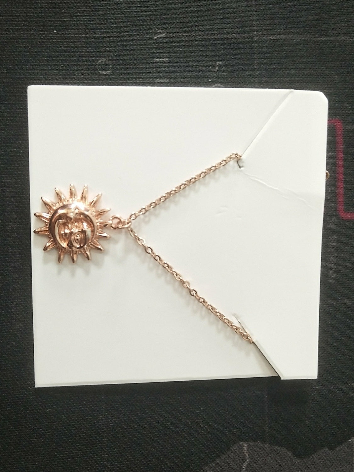 Sun Pendant Necklace Women Gold Plated 18K