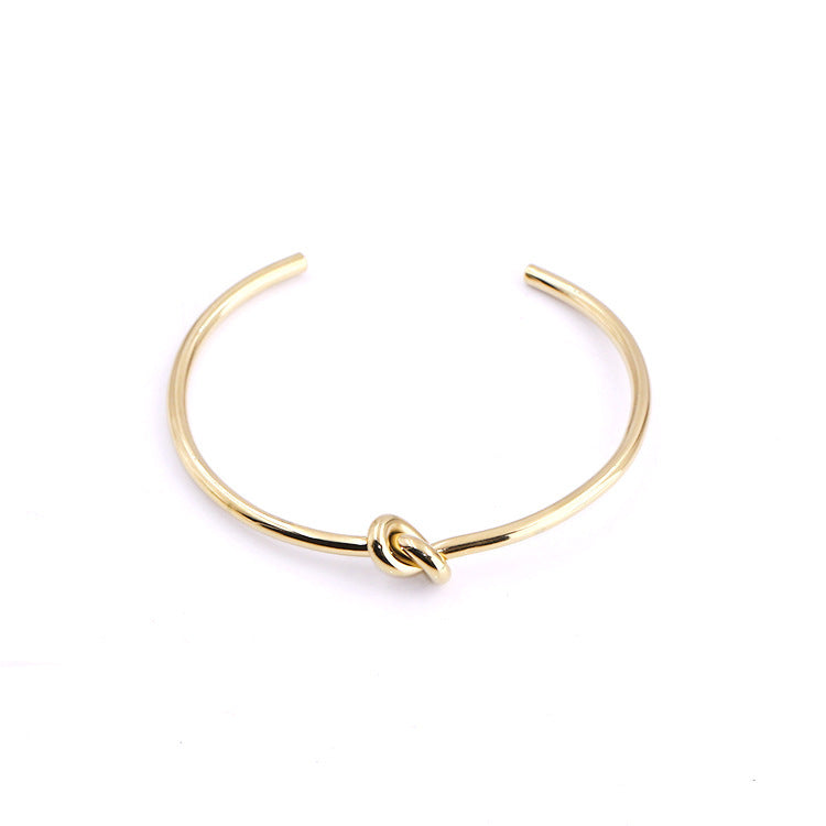Knotted Knot C Opening 18K Plated Female Bracelet