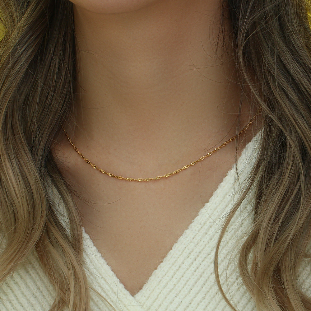 Sleutelbeenketting vlekvrye staal Geplateerde 18K watergolfkettingarmband