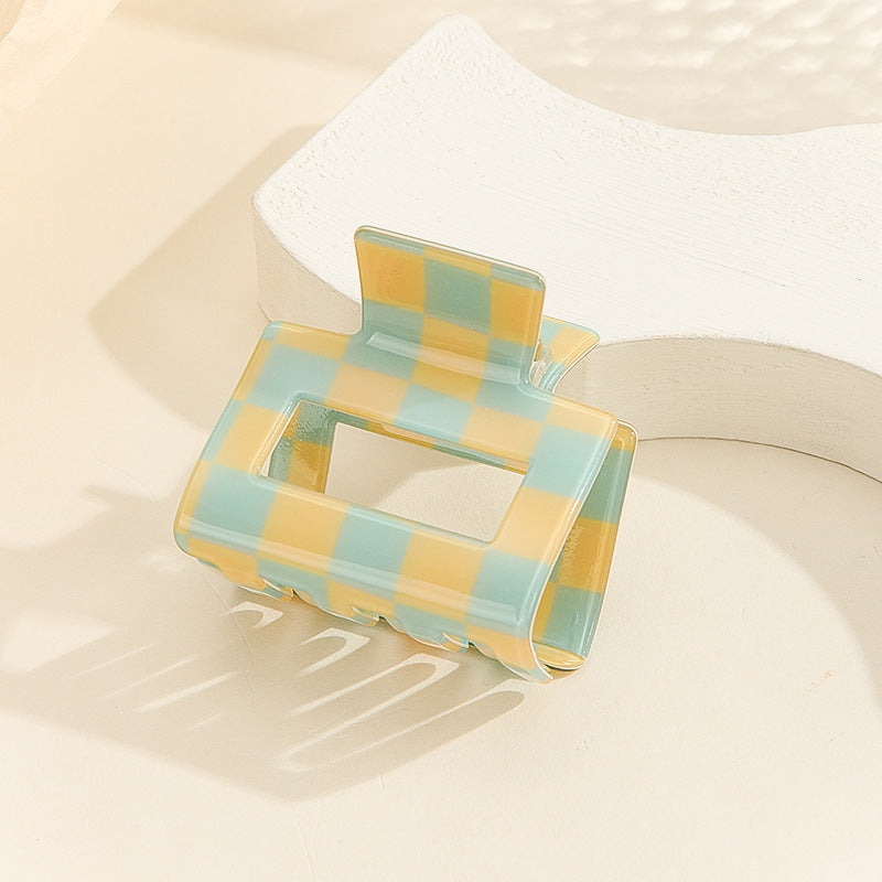 Square Chessboard Plaid Elegant Updo Hairpin