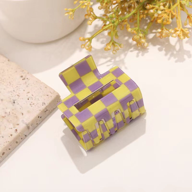 Square Chessboard Plaid Elegant Updo Hairpin