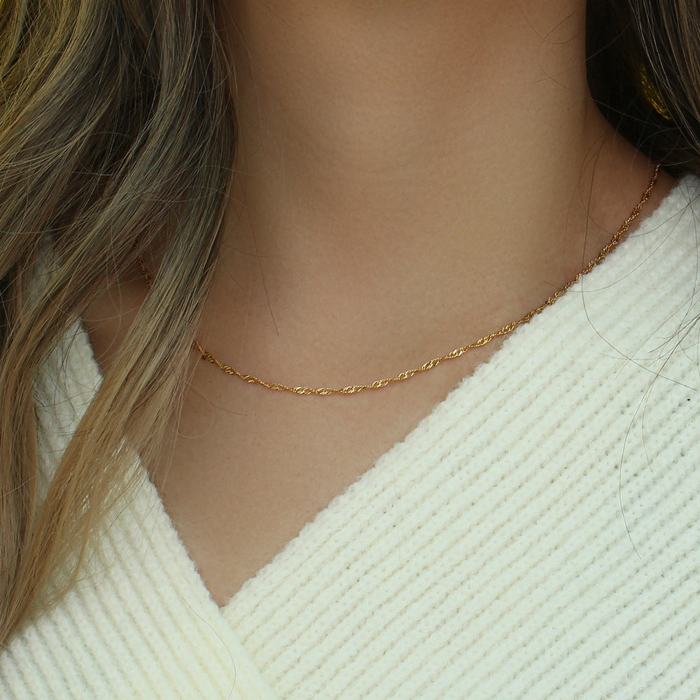 Sleutelbeenketting vlekvrye staal Geplateerde 18K watergolfkettingarmband