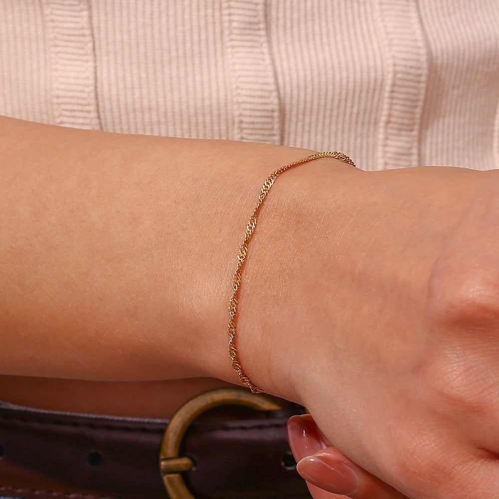 Sleutelbeenketting vlekvrye staal Geplateerde 18K watergolfkettingarmband