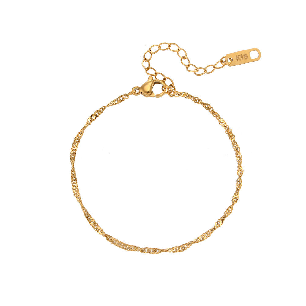 Sleutelbeenketting vlekvrye staal Geplateerde 18K watergolfkettingarmband