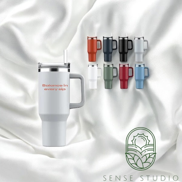 Minimalist Personalized Thermos Tumbler - Perfect for Yoga, Pilates & Mindfulness | Custom Name Mug by Sense Studio 20 oz (590 ml) BPA-free