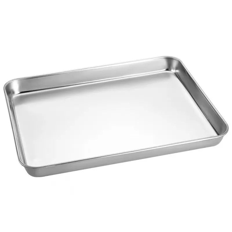 Nordic Stainless Steel Rectangular Cafe Tray Mid Century