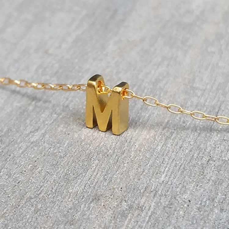 26 English Alphabet Perforated Necklace Hanging Clavicle Chain