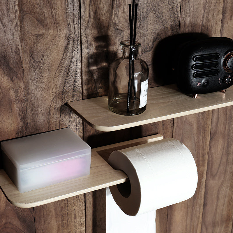 Shelf Paper Roll Holder Otherwise Wall-mounted Paper Towel Rod Shelf Black Walnut Solid Wood