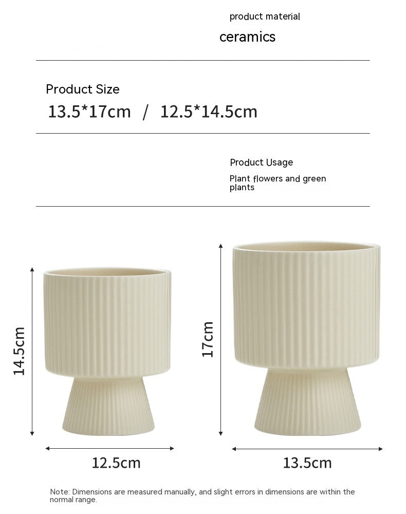 Ceramic Nordic Creative Striped Ceramic Flower Pot