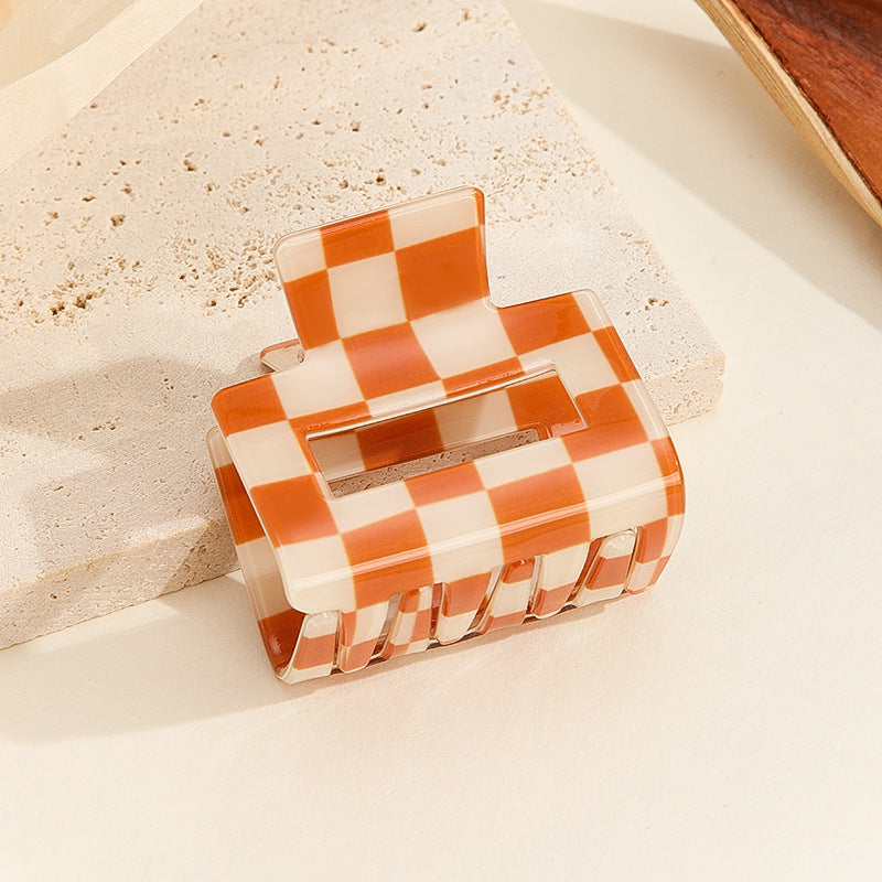 Square Chessboard Plaid Elegant Updo Hairpin