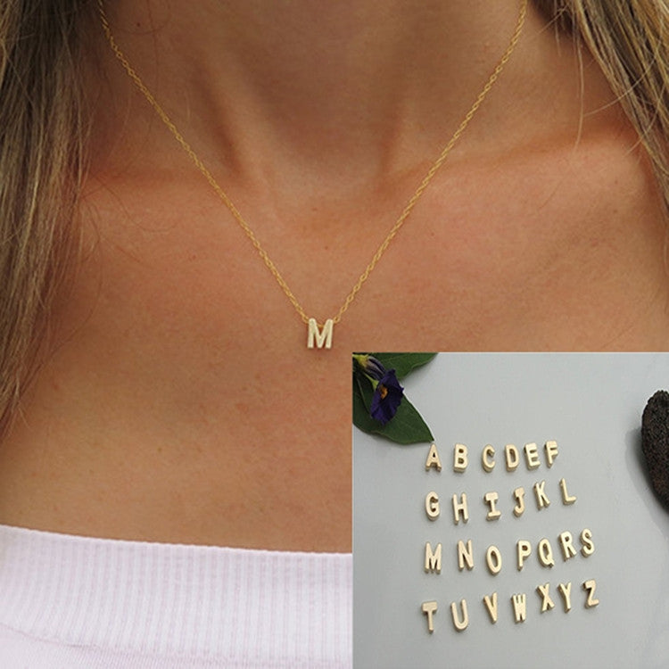 26 English Alphabet Perforated Necklace Hanging Clavicle Chain
