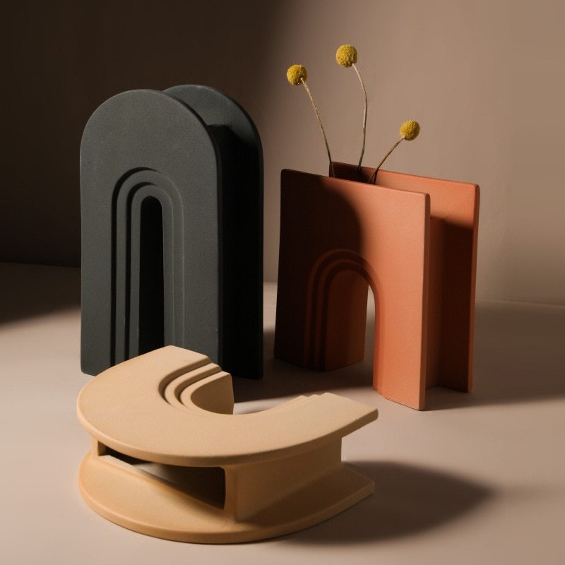 Nordic art geometric vase organic modern