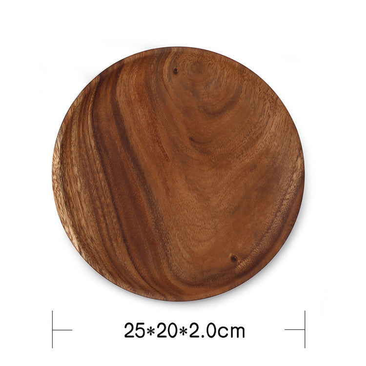 Round Plate, Unlacquered Dried Fruit, Wooden Plate