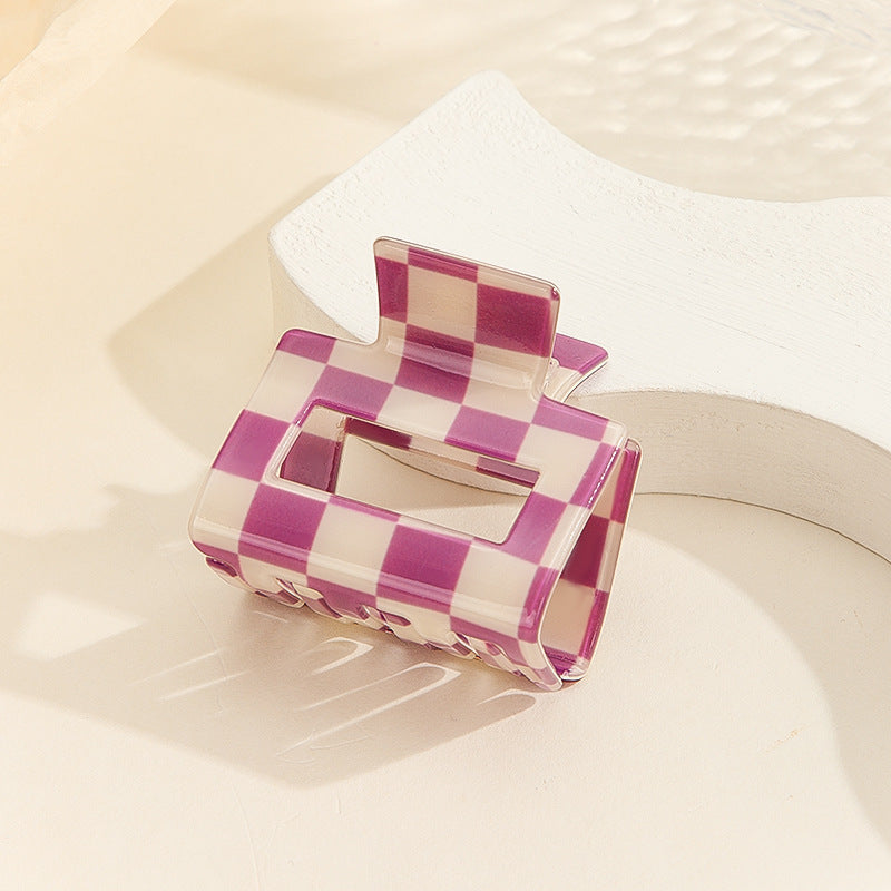 Square Chessboard Plaid Elegant Updo Hairpin