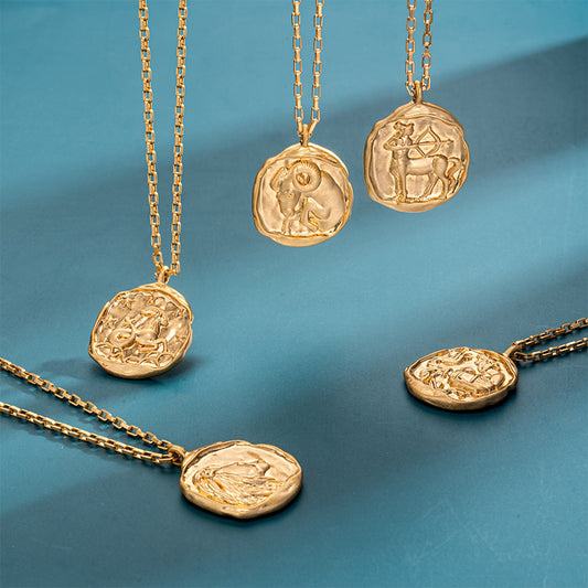 Vacuum Plating 18k Titanium Zodiac Oval Pendant Necklace