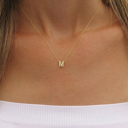 26 English Alphabet Perforated Necklace Hanging Clavicle Chain