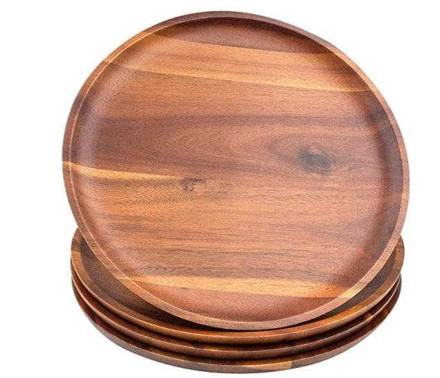 Round Plate, Unlacquered Dried Fruit, Wooden Plate