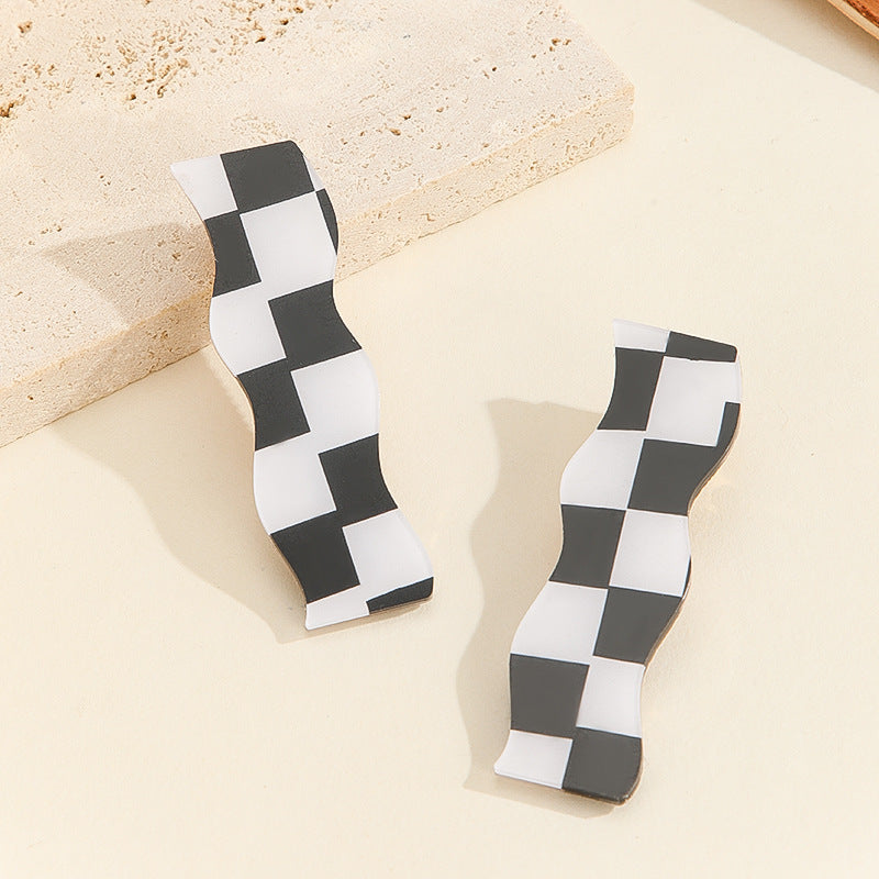 Square Chessboard Plaid Elegant Updo Hairpin