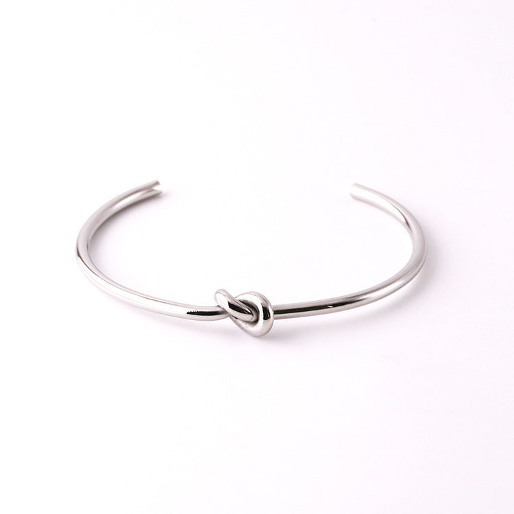 Knotted Knot C Opening 18K Plated Female Bracelet